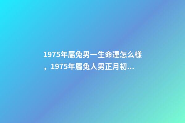 1975年屬兔男一生命運怎么樣，1975年屬兔人男正月初九生一生命運. 75年屬兔是什么命男，1975年屬兔人的命運-第1張-觀點-玄機派